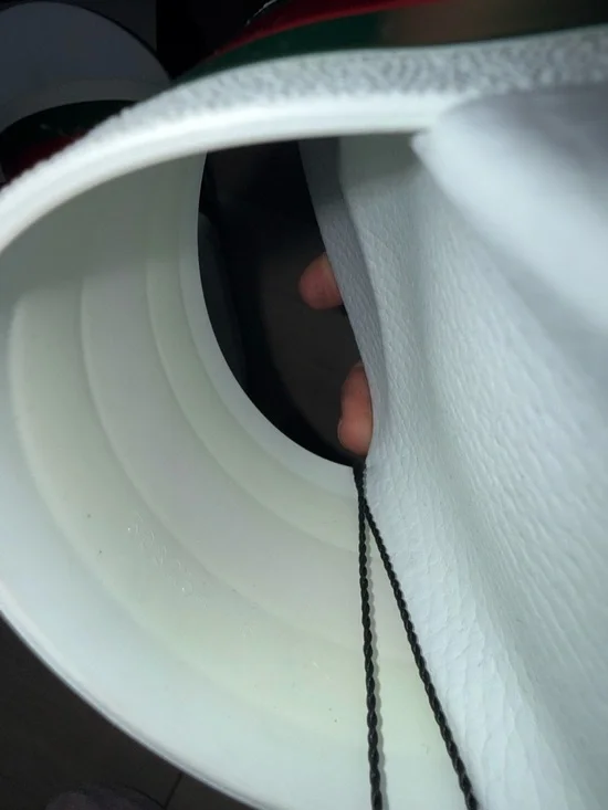 Gucci White Slides with Green and Red Stripe Accent - Picture 5 of 5